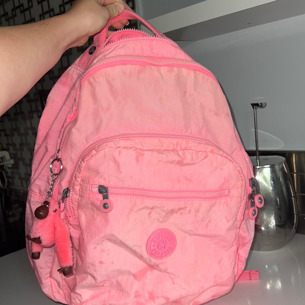 Kipling neon pink backpack
